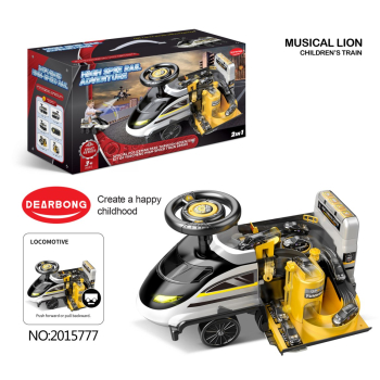 Interaktywny Jeździk 2w1 Policja Czarno-biała dla dzieci 3+ Dźwięki Światła + Parking policji + 4 Resoraki + Ruchome elementy